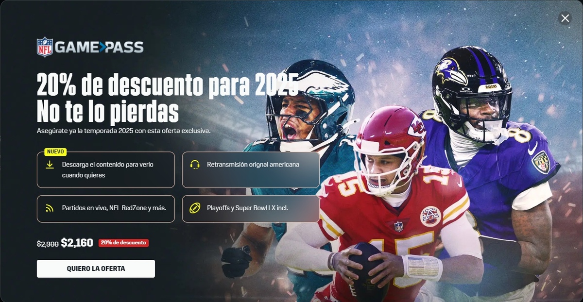DAZN pone en promoción el paquete 'Season Pro Ultimate' de NFL Game Pass 2025. Foto: DAZN