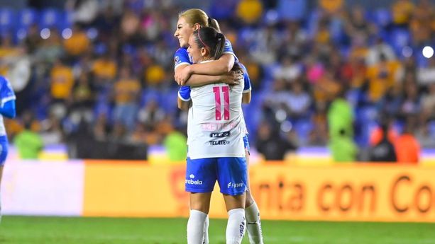 Lizette Rodríguez festejando gol con Rayadas en el Apertura 2023. (Foto: Imago7)