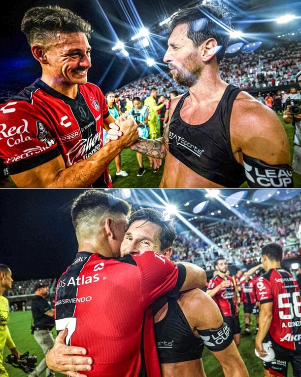 Messi y Cóccaro se dieron un abrazo al final.