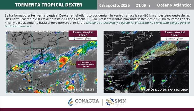 ¿Formará huracán Dexter? Así va su trayectoria según Conagua. Foto: @conagua_clima