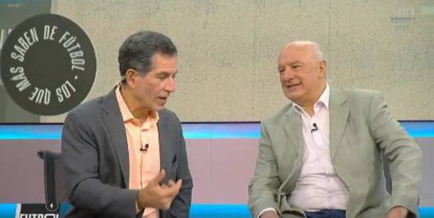 Eduardo Brizio , junto a Javier Alarcón en ESPN (Captura)