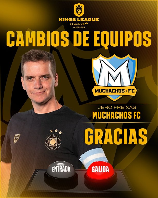 Es baja el equipo del actor y comediante argentino.