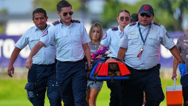 Pamela Tajonar salió así del partido ante Cruz Azul. (Foto: Imago7)