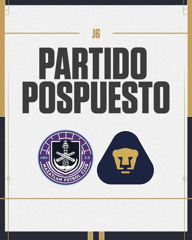 Pumas hace oficial que no podrá disputarse el encuentro de la jornada 6 ante Mazatlán. Foto:@PumasMXFemenil
