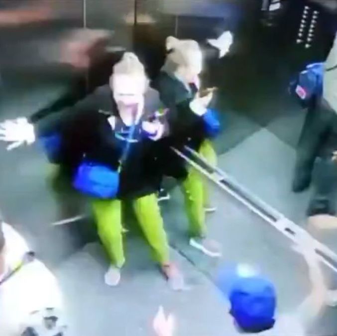 Video de seguridad revela que pasó dentro del elevador que cayó en Mitikah (Red social: X)