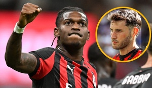 Rafael Leão salió lesionado del juego entre AC Milan y Bari (Reuters | @AC Milan)