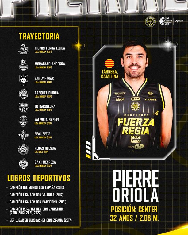 Pierre Oriola, nuevo jugador de Fuerza Regia