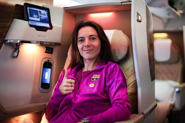 Las jugadoras de Barcelona viajan en primera clase. (Foto: @FCBfemeni)