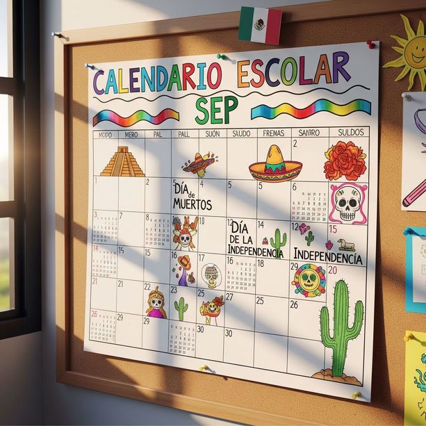 La SEP publicó el calendario oficial para el ciclo escolar 25-26. Foto:MediotiempoIA