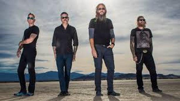 Brent Hint, Troy Sanders, Bill Kelliher y Brann Dailor; integrantes de Mastodon.