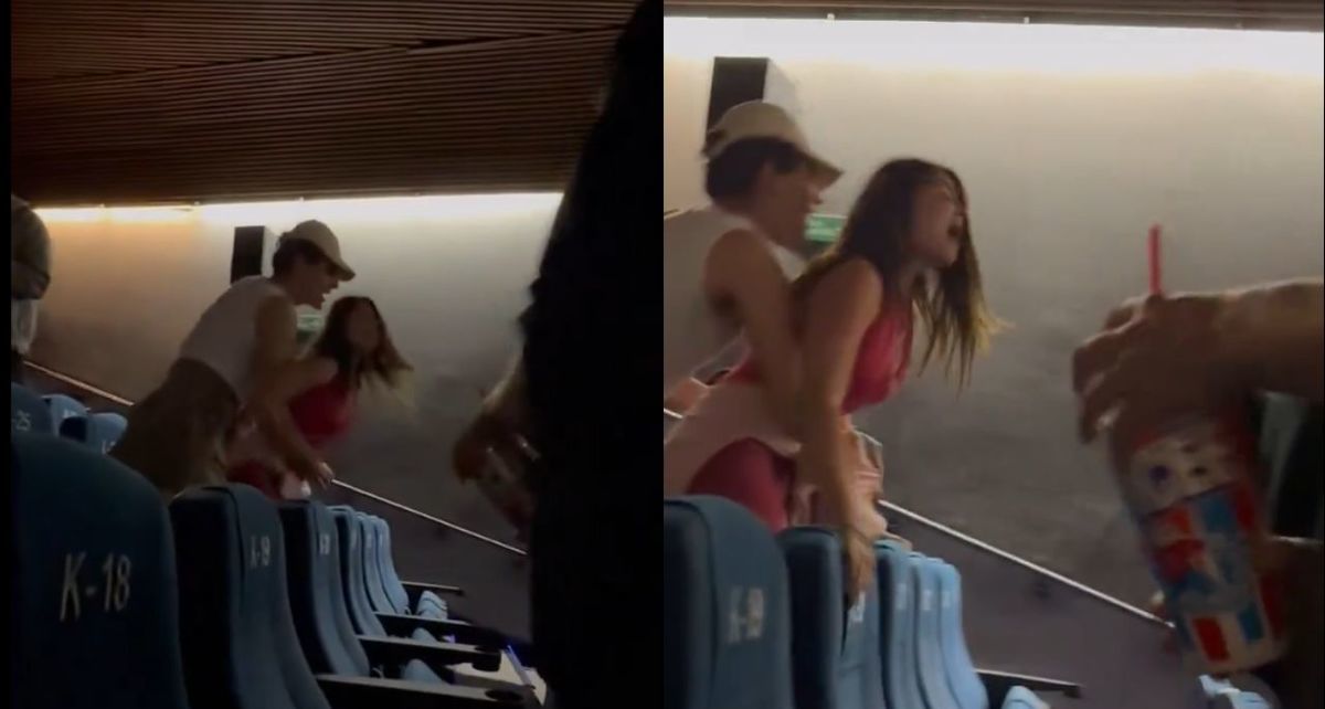 'Lady Cineteca'; joven explota al final de una función de cine y se vuelve viral en redes sociales. (X)