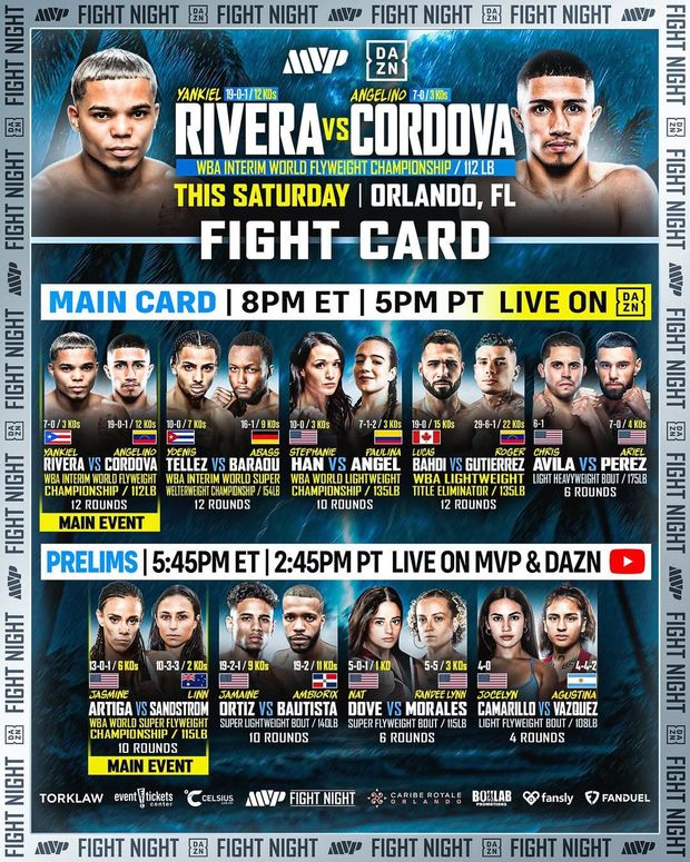 Yankiel Rivera se medira ante Angelino Cordova en Orlando, Florida. Foto: @MostVPromotions