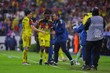 André Jardine celebró con Maximin tras su primer gol con el América (Imago7)