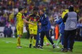 André Jardine celebró con Maximin tras su primer gol con el América (Imago7)