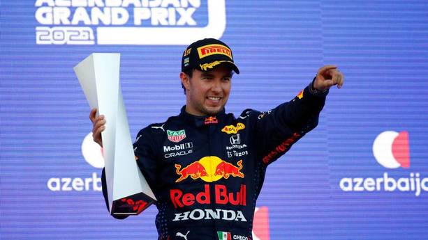 Checo Pérez tras ganar una carrera en F1 (Reuters)