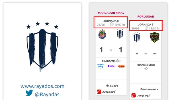 Calendario apretado de Rayadas en el AP2025 (ligafemenil.mx)