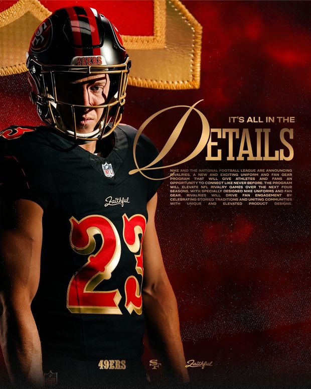 Este es el diseño de la nueva indumentaria de los 49ers de San Francisco. Foto: @49ers