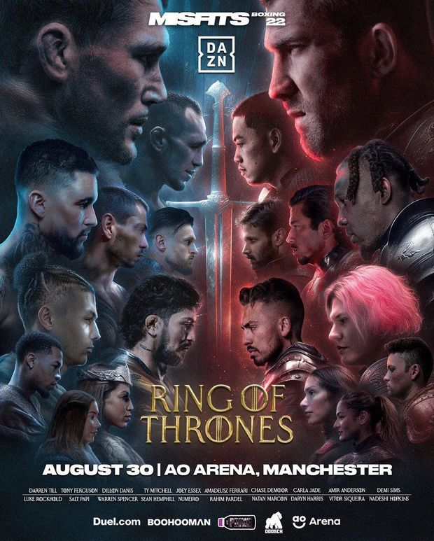Esta es la cartelera completa del evento "Ring of thrones". Foto: @MF_DAZNXSeries