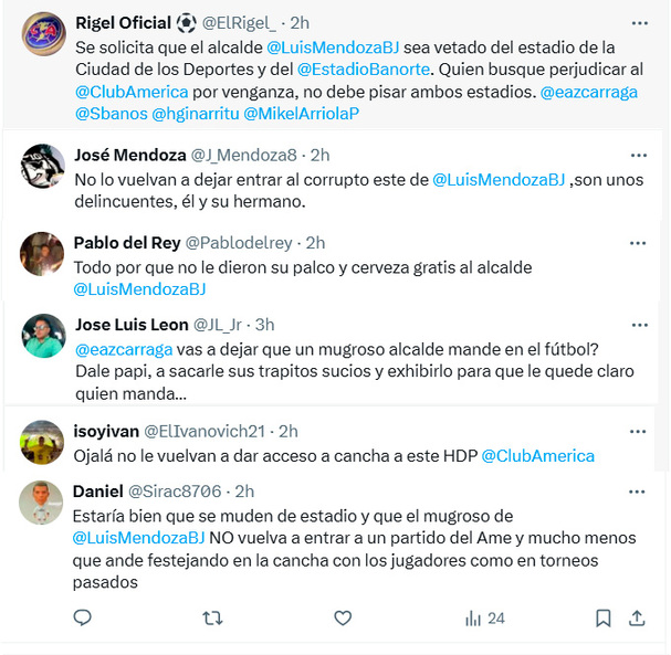 Afición del América arremetió contra alcalde de Benito Juárez.