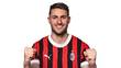 Santiago Gimenez presume los colores de su equipo (AC Milan)