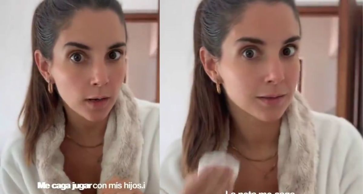 La mujer causó polémica en redes sociales tras asegurar que le 'cag*' jugar con sus hijos. Foto: Captura de pantalla