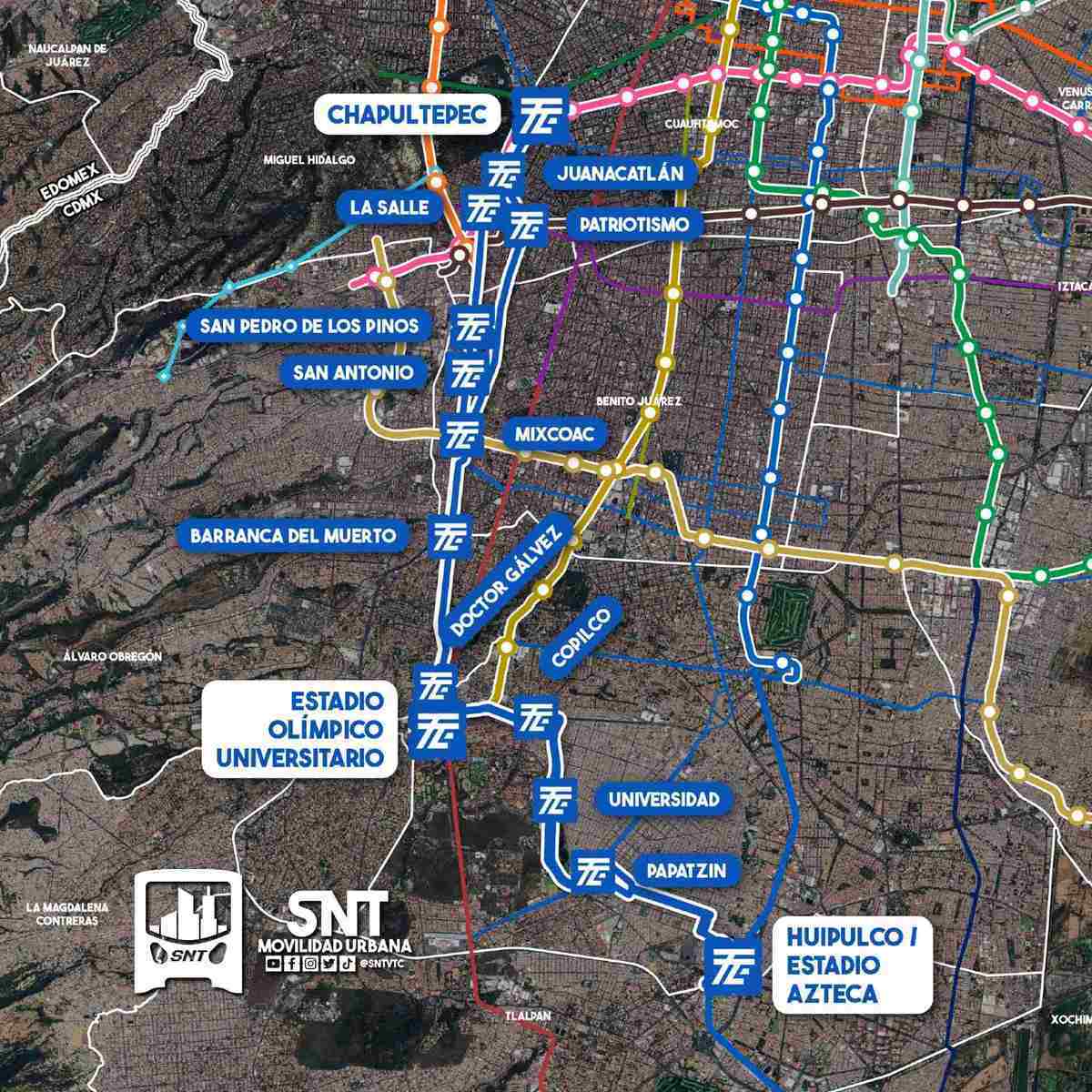 Esta sería la posibles ruta de la Línea 14 del Trolebús. Foto: SNT Movilidad Urbana