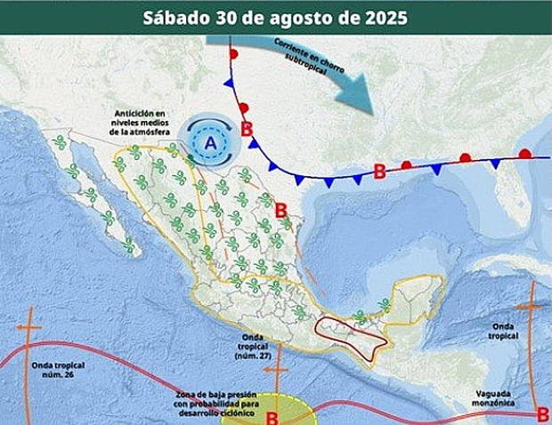 El pronóstico del SMN estima que en los últimos días de agosto y primeros de septiembre comience a pegar el Frente Frío.
