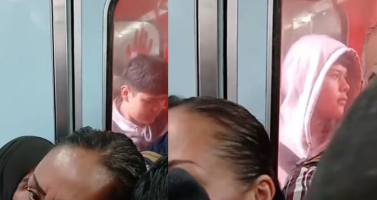 Retrasos por lluvias obligan a estudiante a viajar entre vagones