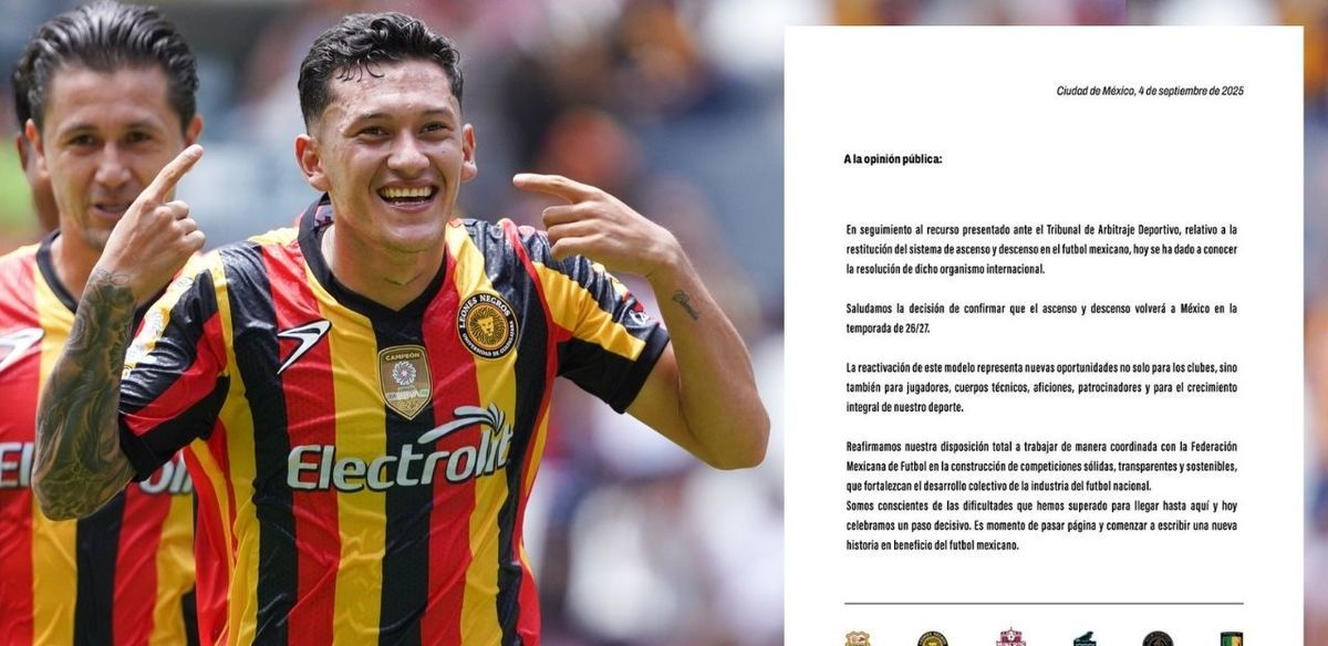 Los seis clubes de Expansión lanzaron comunicado celebrando el regreso del ascenso y descenso.