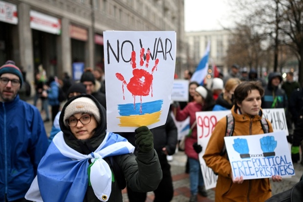 Manifestación contra la guerra en Ucrania (AFP)