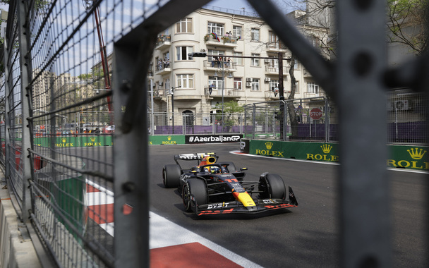 Checo Pérez en el GP de Azerbaiyán. (Reuters)