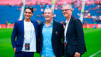 Giovanni Solazzi y Jeff Luhnow, directivos del Cancún FC, junto a Emilio Escalante, presidente del Atlante. (Foto: Imago7)