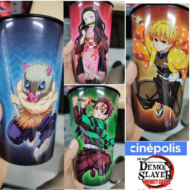 Estos son los vasos coleccionables de Demon Slayer confirmados hasta el momento. Foto: @vasosdecineyco1/X