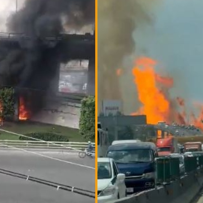 La explosión de la pipa se dio en la  Calzada Ignacio Zaragoza y Puente de la Concordia (Captura X)