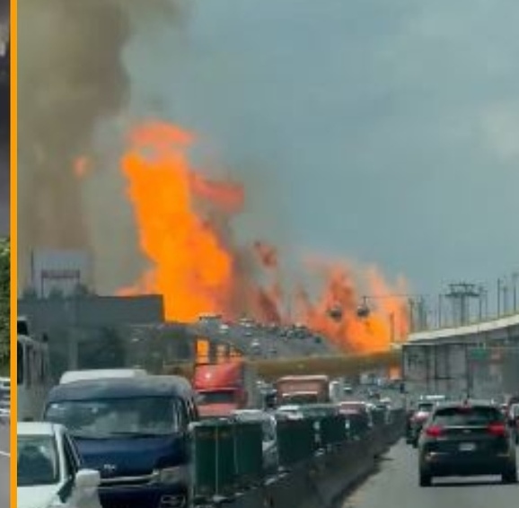 La explosión de la pipa se dio en la  Calzada Ignacio Zaragoza y Puente de la Concordia (Captura X)