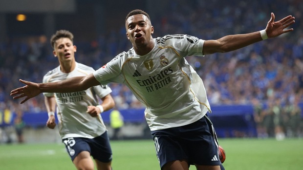 Kylian Mbappé se lució con un doblete ante Real Oviedo (Reuters)