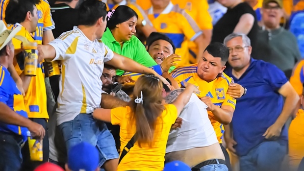 Aficionados de Tigres y América se pelean en el Volcán (Mexsport)