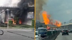 La explosión de la pipa se dio en la  Calzada Ignacio Zaragoza y Puente de la Concordia (Captura X)