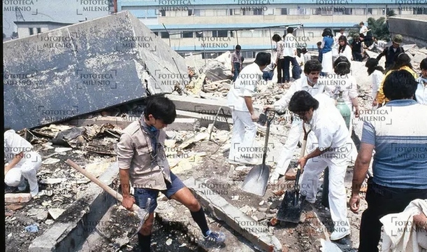 Edificio colapsado en sismo de 1985 en México (Milenio)