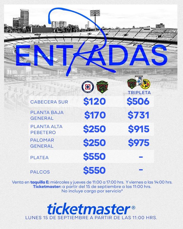 Cruz Azul ofreció un paquete de boletos para el encuentro contra Juárez. Foto:@CruzAzul