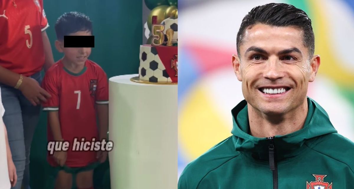 La voz de Cristiano Ronaldo enviando un mensaje de felicitación al niño, lo hizo llegar a las lágrimas de emoción. (Foto: especial)