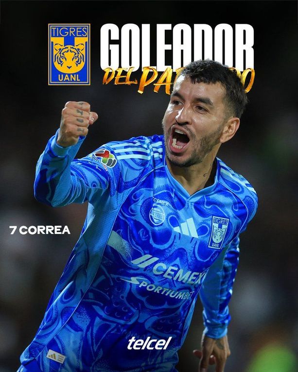 Ángel Correa es el goleador de Tigres. Llego a 4 tantos en el torneo después de marcar ante Pumas el pasado sábado. Foto:@TigresOficial