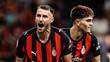 Santi GImenez festeja su gol ante Lecce (@ACmilan)
