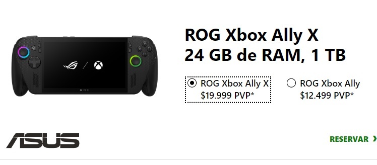 Estos son los precios oficiales de la Xbox ROG Ally en México. Foto: Xbox