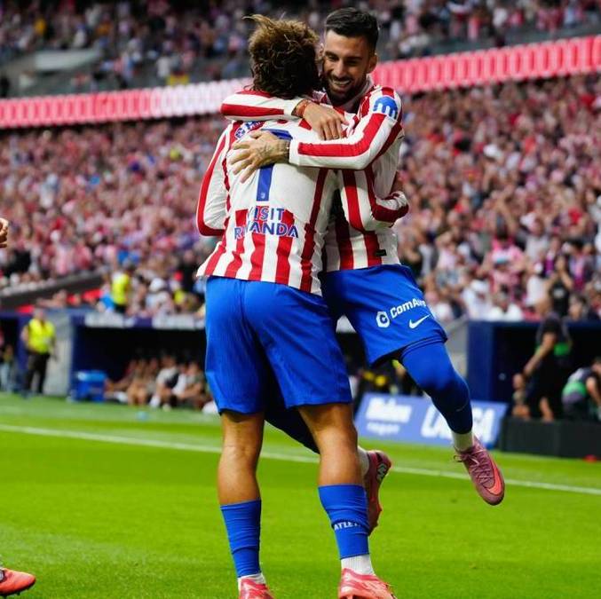 Atlético de Madrid celebra uno de sus goles en el derbi (EFE)