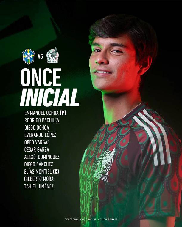 Alineación México Sub-20 vs Brasil / X: Selección Mexicana