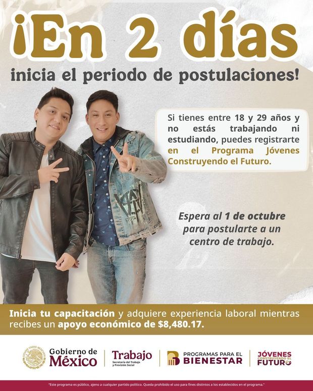 El registro al programa esta proximo. Foto: @JovConFuturo