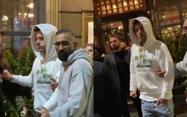 Grealish salió del lugar en estado inconveniente. (Capturas)