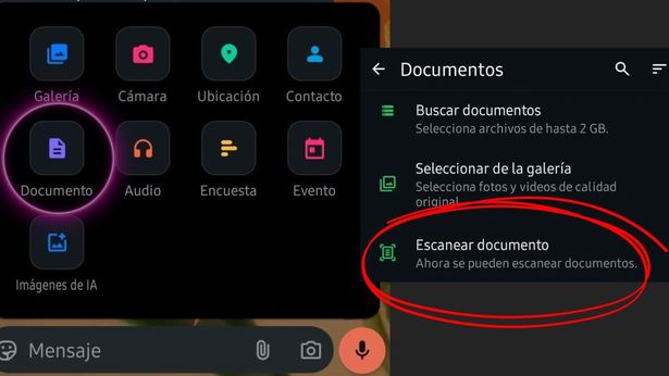 Escanea documentos con WhatsApp