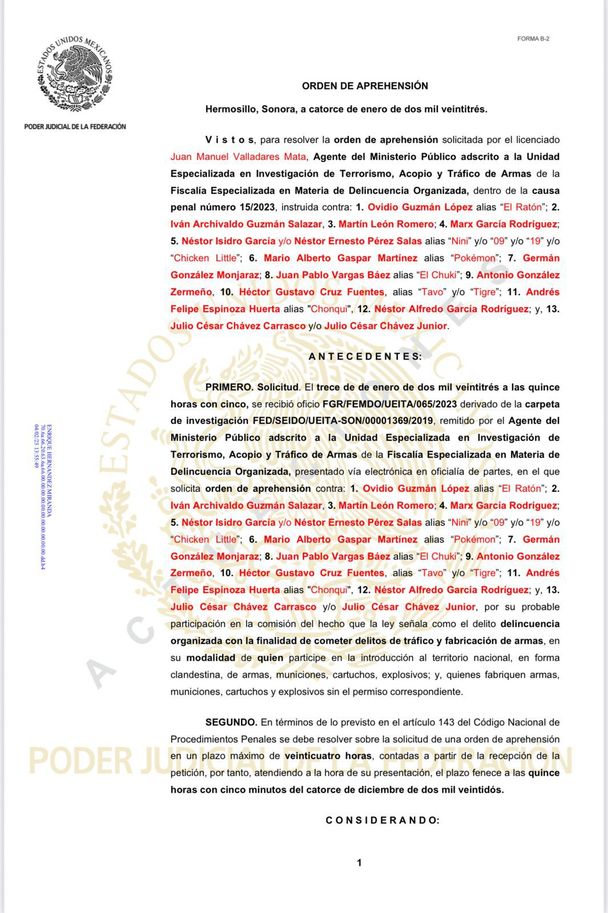 El nombre de Chávez Jr. aparece en la causa penal 15/2023 de la Unidad Especializada en Investigación de Terrorismo.